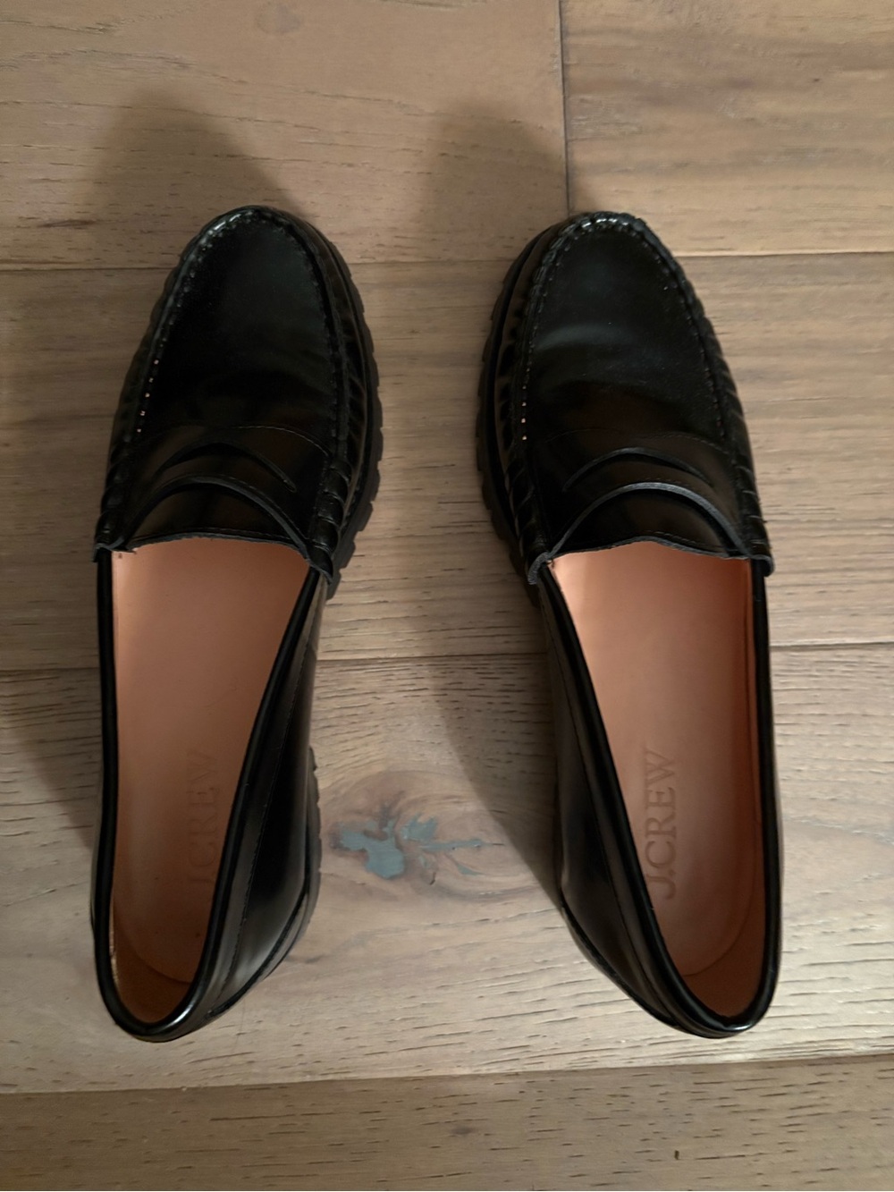J. Crew Black Leather Penny Loafers